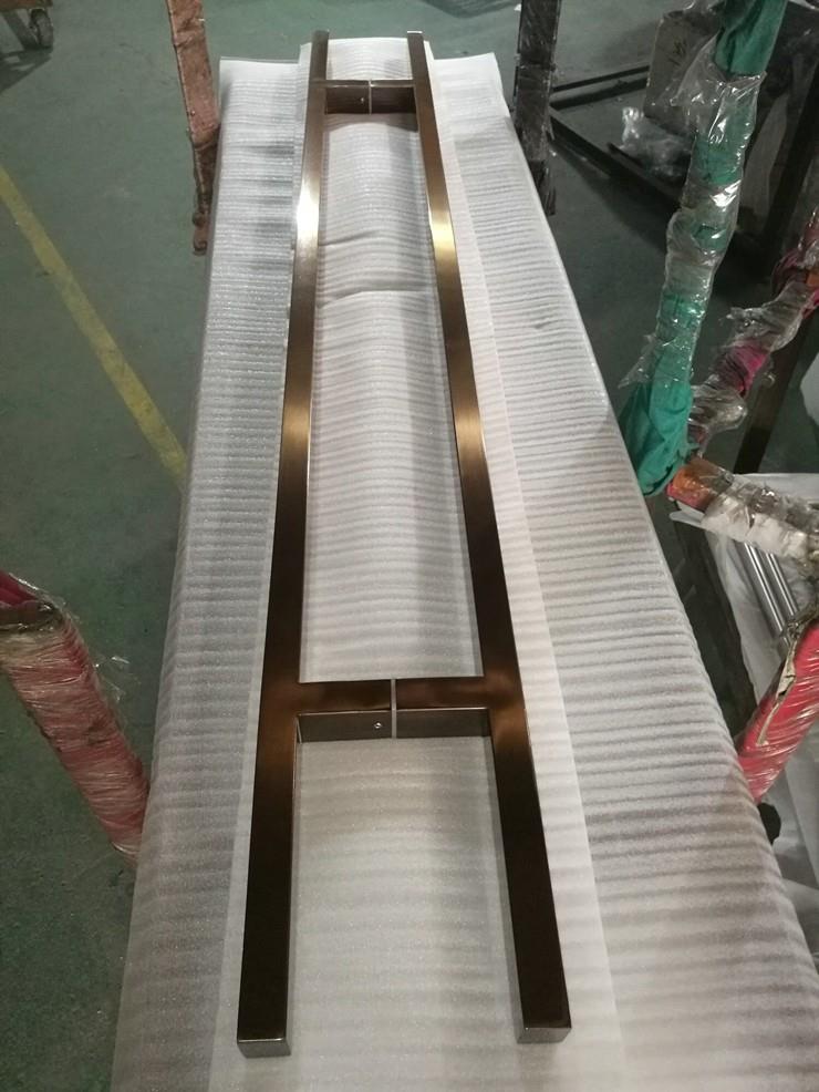 H shape 304 Stainless steel glass door long push pull handle with lock H shape 304 Stainless steel glass door long push pull handle with lock