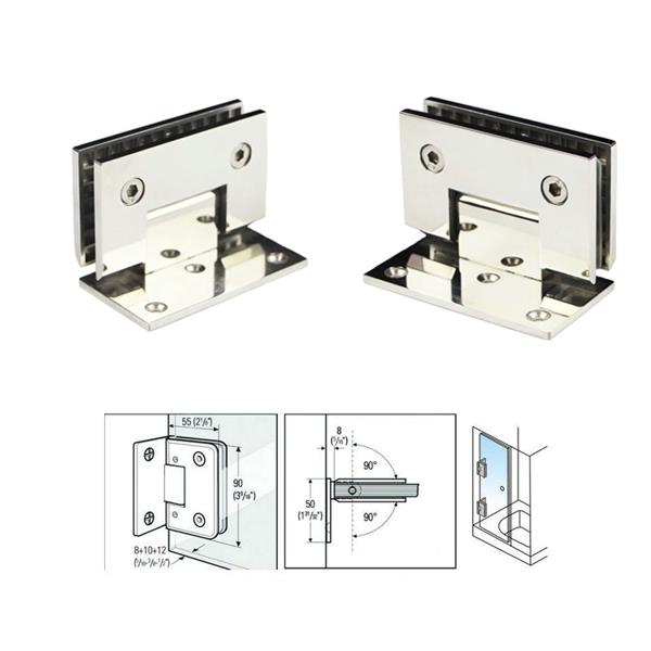 Glass To Wall Framed Bathroom  Door Hinge  