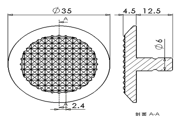 Stainless steel studs paving drawing