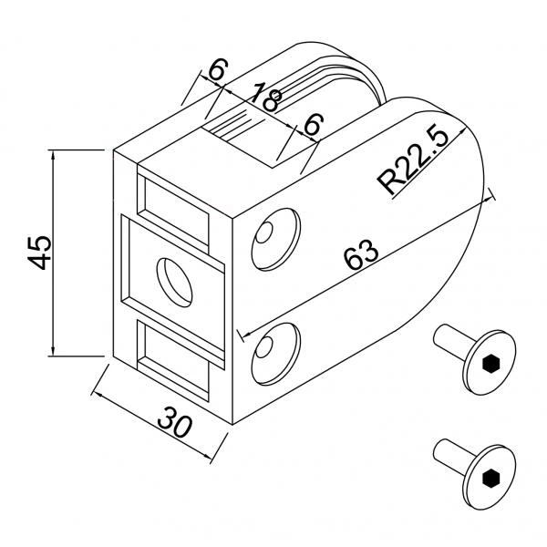 Stainless Steel Glass Clamp